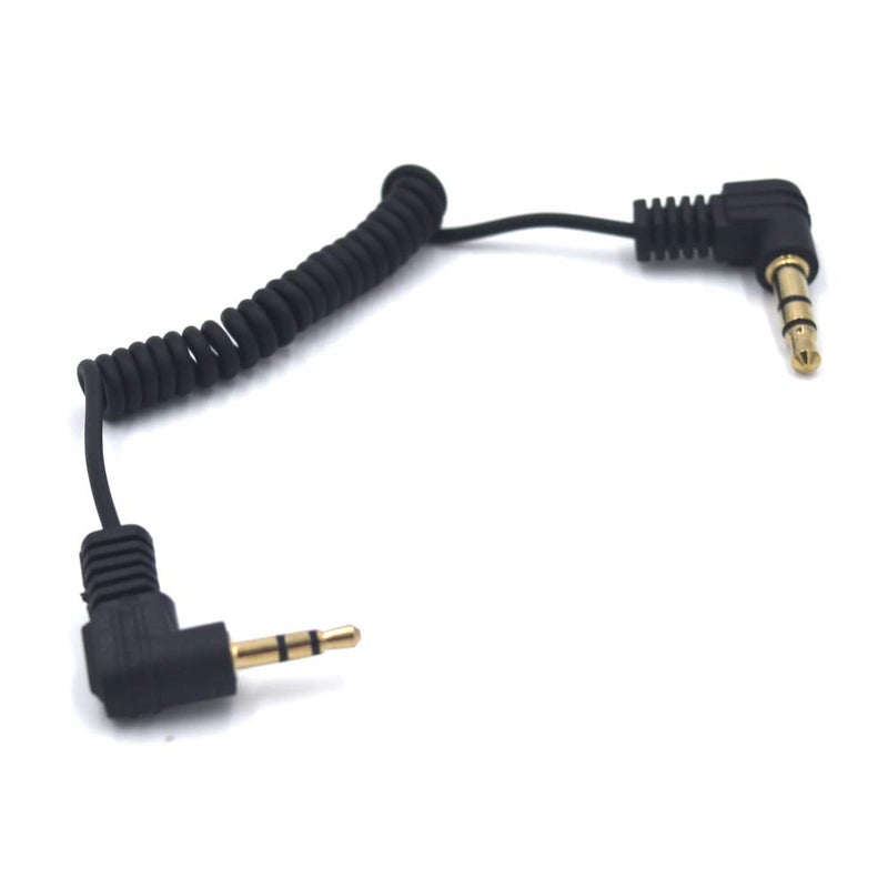 Kework 12 Inch 3.5mm to 2.5mm Audio Coiled Cable, 2 Pack, 90 Degree Angle 1/8" 3.5mm TRS Male to 90 Degree Angle 2.5mm TRS Male Jack Stereo Headphone Aux Spring Spiral Cord, Cable OD 1.5mm - Image 3